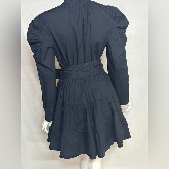 Ulla Johnson Size 8 Puffy Sleeve Tie Elegant Black Women's Dress - Picture 12 of 14